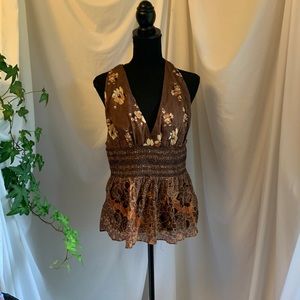 Free people! XL. NWT Cocoa combo halter!